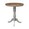 International Concepts Round 36 in Rd Top Pedestal Table, 12 in Leaf, Bar Ht, Hickory/Stone, 36 W, 48 L, 41.3 in H, Wood K41-36RXT-6B-2 - alternate 3